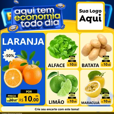 Modelo de Rede Social para Feed Facebook com o tema Aqui Tem Economia Todo Dia para Hortifrúti
