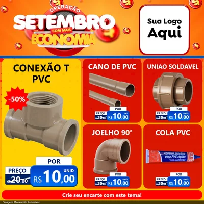 Modelo de Rede Social para Feed Facebook com o tema Operação Setembro Com Muita Economia para Tubos e conexões