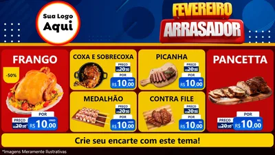 Modelo de TV para TV Horizontal com o tema Fevereiro Arrasador para Assados