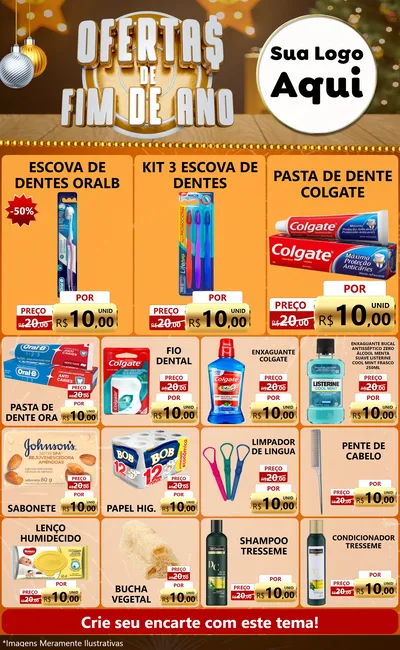 Modelo de Encarte para Encarte Grande com o tema Ofertas de Fim de Ano para Higiene Pessoal