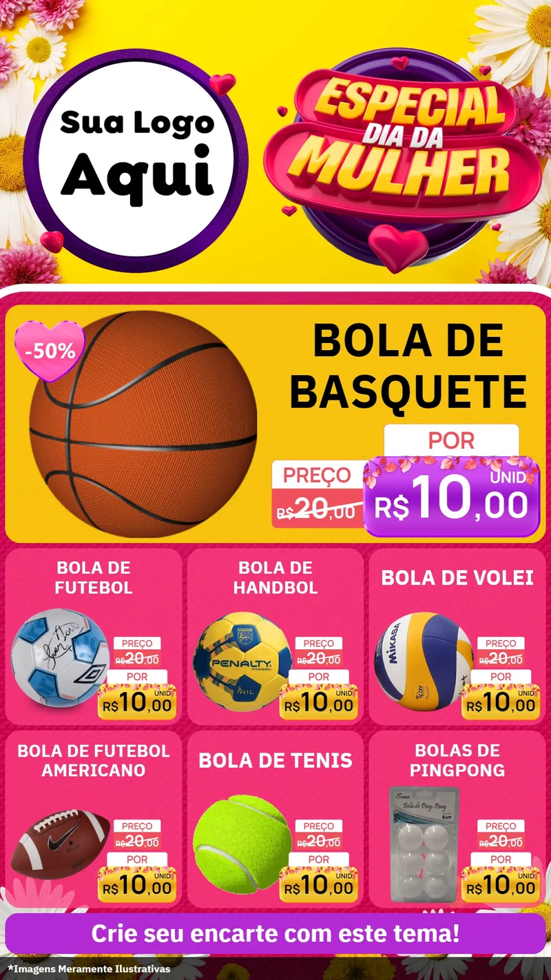 Modelo de Rede Social para Stories com o tema Especial Dia da Mulher para Artigos Esportivos