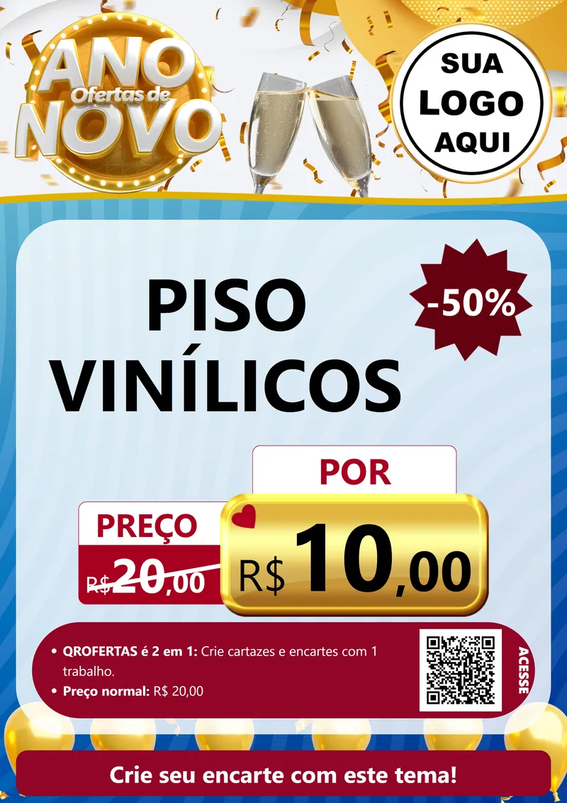 Modelo de Cartaz para Cartaz A4 Vertical com o tema Ofertas de Ano Novo para Material para Construção