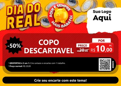 Modelo de Cartaz para Cartaz A4 Horizontal com o tema Dia Do Real para Embalagens