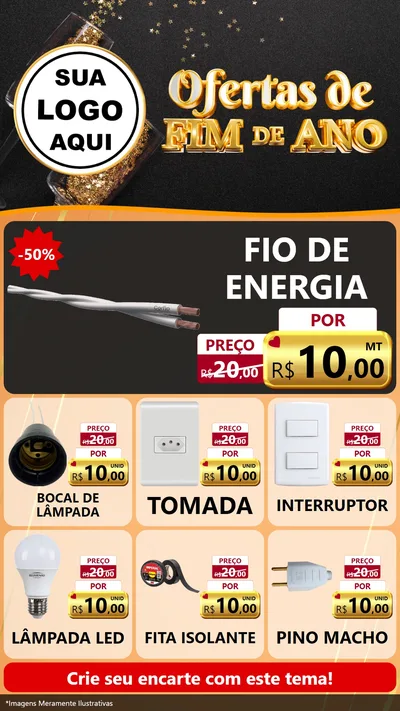 Modelo de Rede Social para Stories com o tema Ofertas de Fim de Ano para Materiais Elétricos