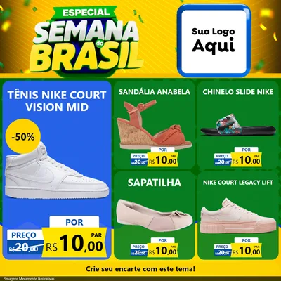 Modelo de Rede Social para Feed Facebook com o tema Especial Semana do Brasil para Calçados