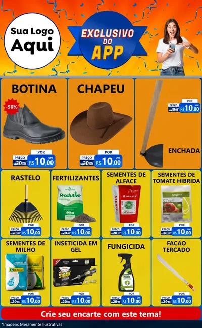 Modelo de Encarte para Encarte Grande com o tema Exclusivo do Aplicativo para Agropecuária