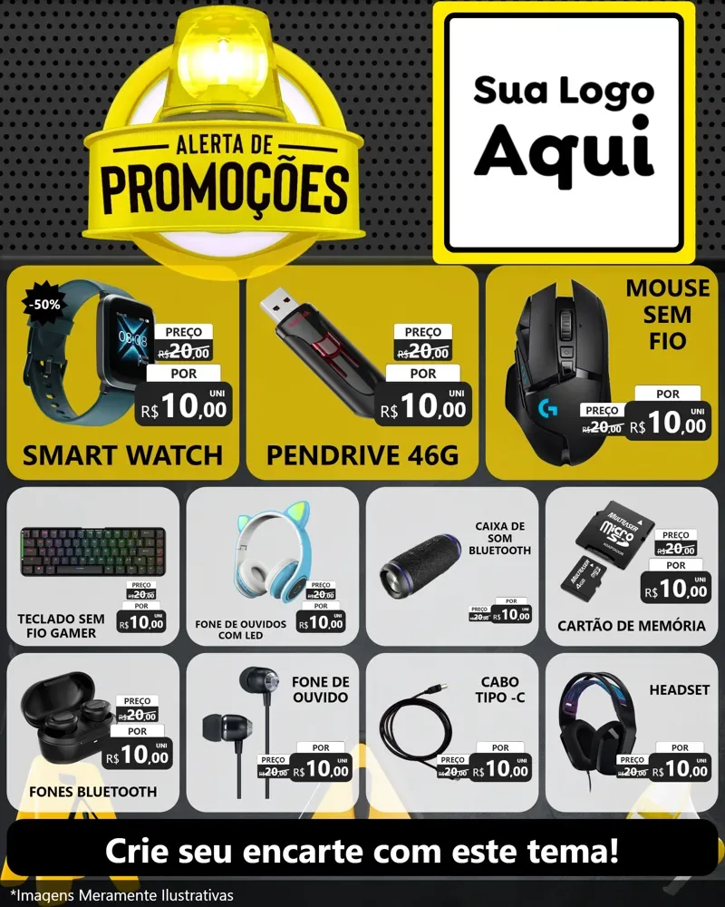 Modelo de Rede Social para Feed Instagram com o tema Alerta de Promoções para Informática