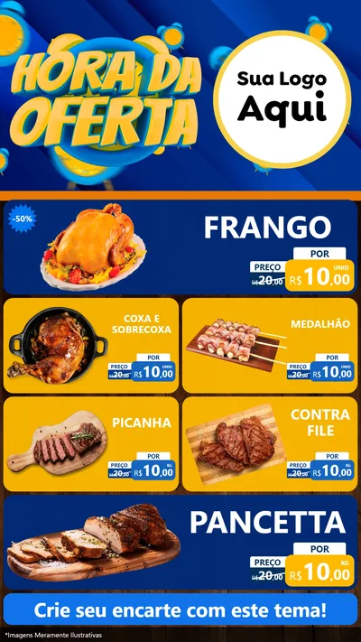 Modelo de TV para TV Vertical com o tema Hora da Oferta para Assados