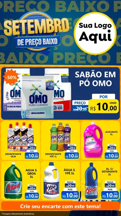 Modelo de Rede Social para Stories com o tema Setembro De Preço Baixo para Produtos de Limpeza