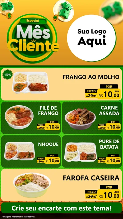 Modelo de TV para TV Vertical com o tema Especial Mês do Cliente para Restaurante