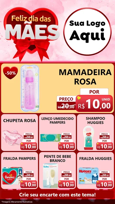 Modelo de Rede Social para Stories com o tema Feliz Dia Das Mães para Bebês