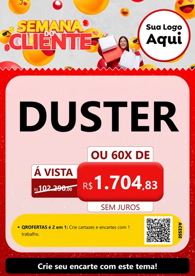 Modelo de Cartaz para Cartaz A4 Vertical com o tema Semana do Cliente para Concessionaria de Carros