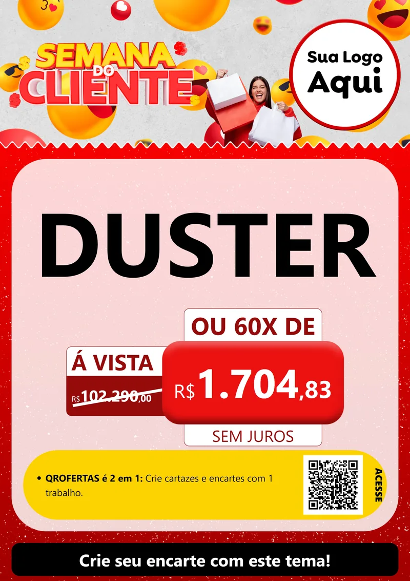 Modelo de Cartaz para Cartaz A4 Vertical com o tema Semana do Cliente para Concessionaria de Carros