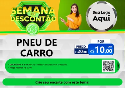 Modelo de Cartaz para Cartaz A4 Horizontal com o tema Semana de Descontão - Copa para Auto peças