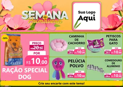 Modelo de Encarte para Encarte A4 Horizontal com o tema Semana da Primavera para Pet Shop