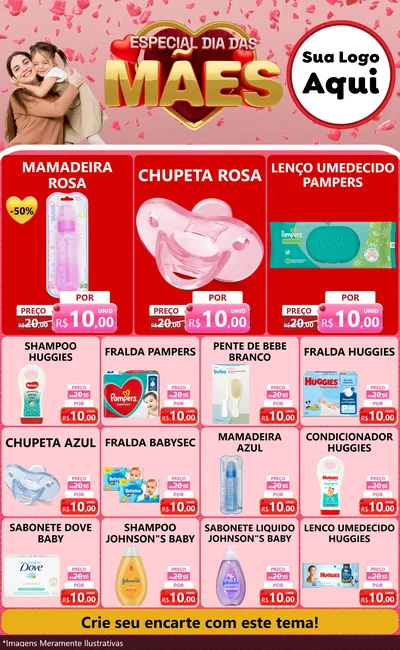 Modelo de Encarte para Encarte Grande com o tema Especial Dia Das Mães para Bebês