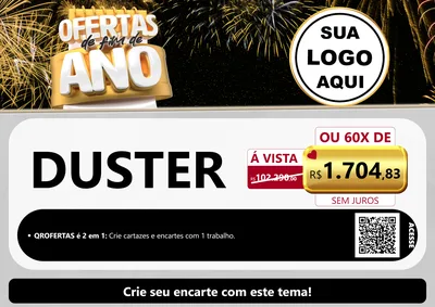 Modelo de Cartaz para Cartaz A4 Horizontal com o tema Ofertas de Fim de Ano para Concessionaria de Carros