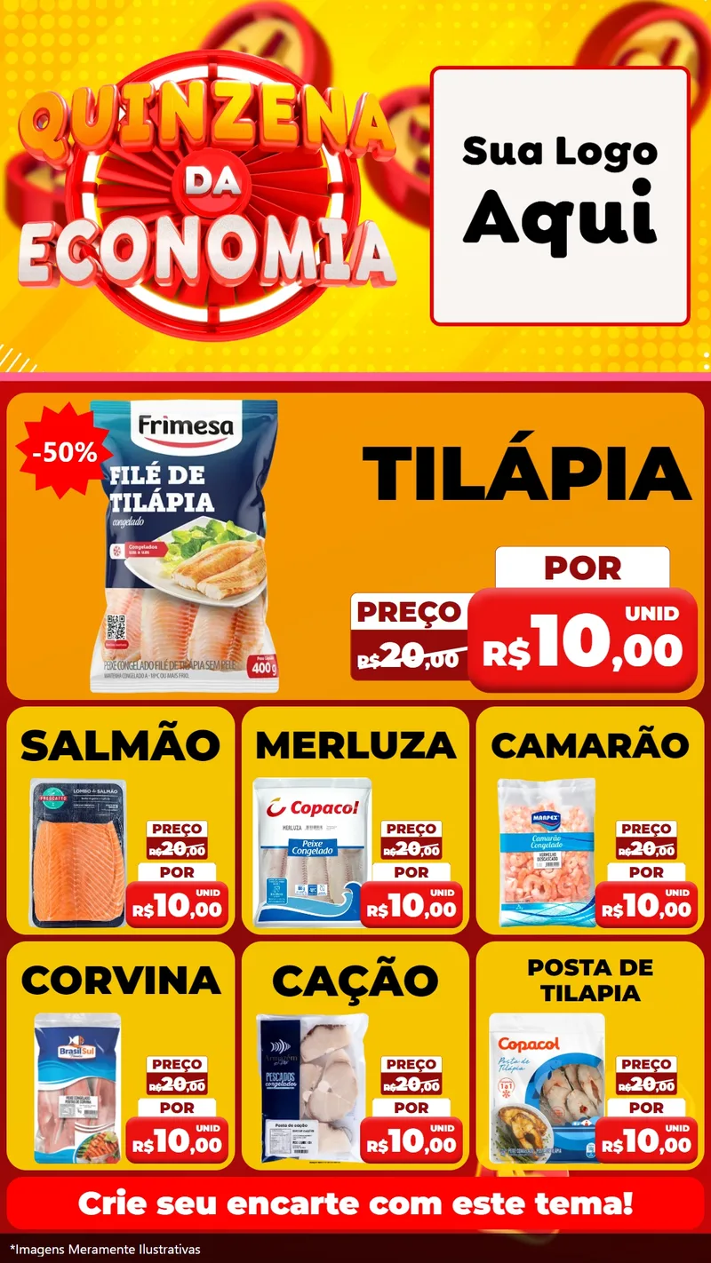 Modelo de Rede Social para Stories com o tema Quinzena Da Economia para Peixaria