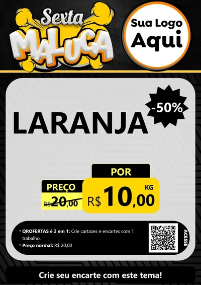 Modelo de Cartaz para Cartaz A4 Vertical com o tema Sexta Maluca para Hortifrúti