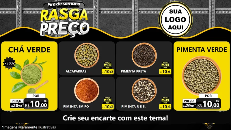 Modelo de TV para TV Horizontal com o tema Fim de Semana Rasga Preço para Produtos Naturais