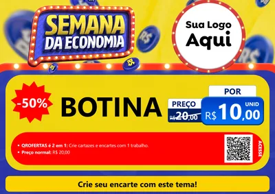 Modelo de Cartaz para Cartaz A4 Horizontal com o tema Semana da Economia para Agropecuária
