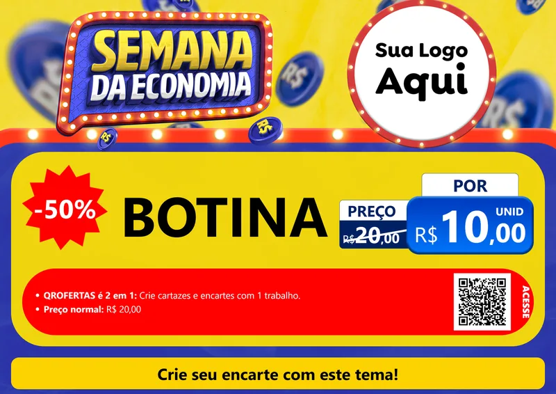 Modelo de Cartaz para Cartaz A4 Horizontal com o tema Semana da Economia para Agropecuária