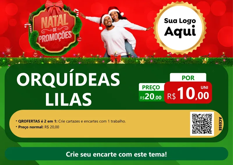 Modelo de Cartaz para Cartaz A4 Horizontal com o tema Natal de Promoções para Floricultura e jardim