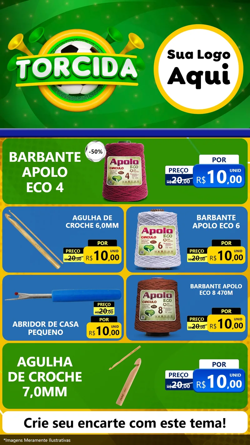 Modelo de TV para TV Vertical com o tema Torcida para Armarinho e Aviamentos