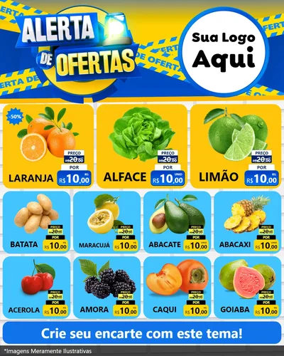Modelo de Rede Social para Feed Instagram com o tema Alerta de Ofertas para Hortifrúti