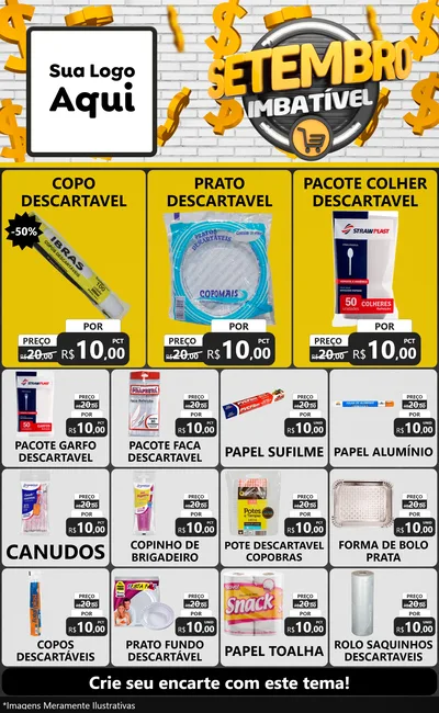 Modelo de Encarte para Encarte Grande com o tema Setembro Imbatível para Embalagens
