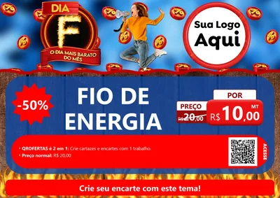 Modelo de Cartaz para Cartaz A4 Horizontal com o tema Dia F - O Dia Mais Barato Do Mês para Materiais Elétricos