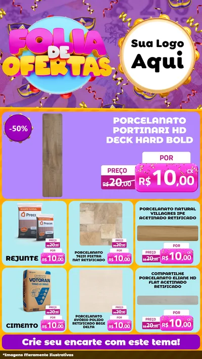 Modelo de Rede Social para Stories com o tema Folia de Ofertas para Pisos e revestimentos