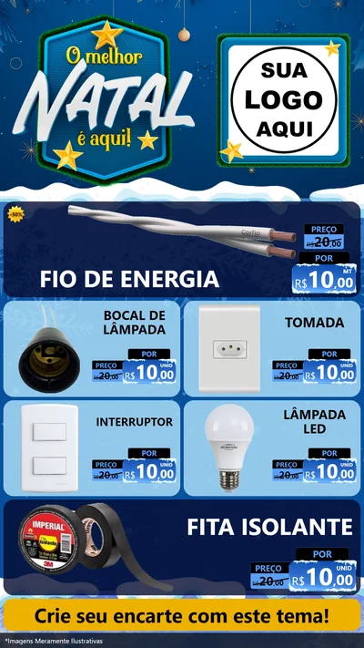 Modelo de TV para TV Vertical com o tema O Melhor Natal É Aqui! para Materiais Elétricos
