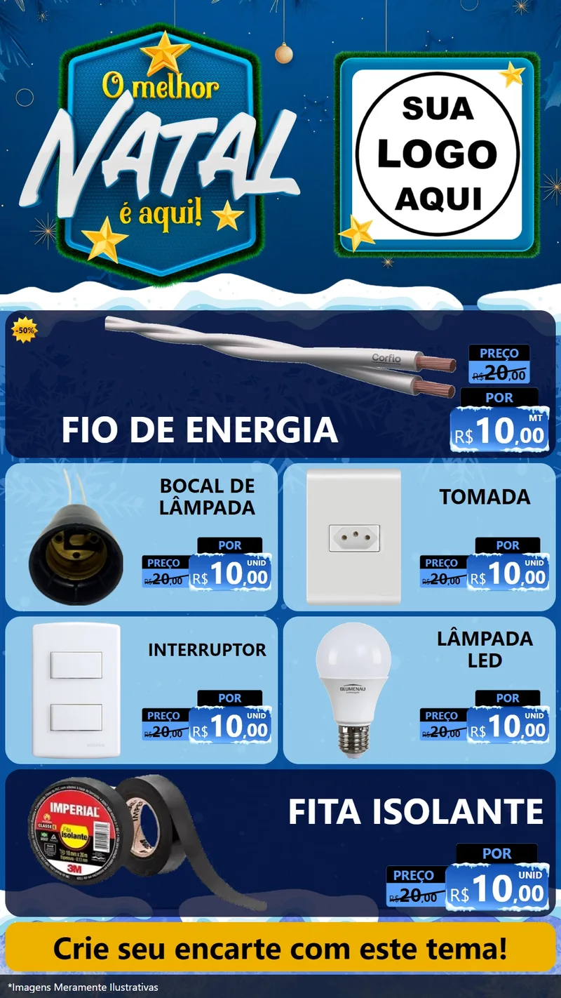 Modelo de TV para TV Vertical com o tema O Melhor Natal É Aqui! para Materiais Elétricos