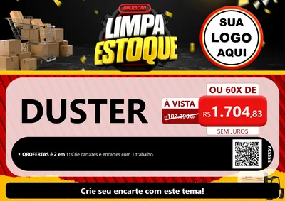 Modelo de Cartaz para Cartaz A4 Horizontal com o tema Operação Limpa Estoque para Concessionaria de Carros