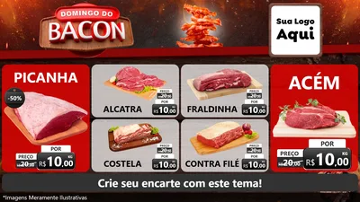 Modelo de TV para TV Horizontal com o tema Domingo do Bacon para Açougue