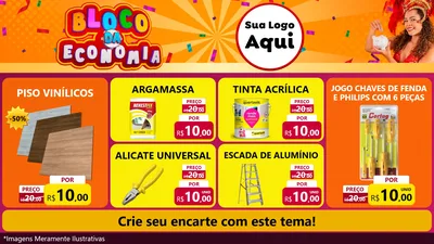 Modelo de TV para TV Horizontal com o tema Bloco da Economia para Material para Construção