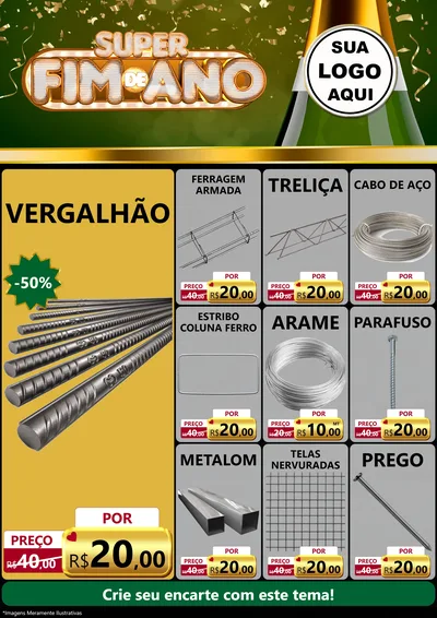 Modelo de Encarte para Encarte A4 Vertical com o tema Super Fim de Ano para Ferragens