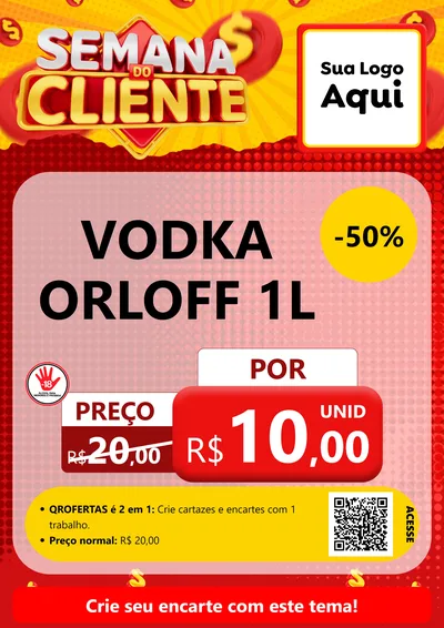 Modelo de Cartaz para Cartaz A4 Vertical com o tema Semana do Cliente para Distribuidora de bebidas