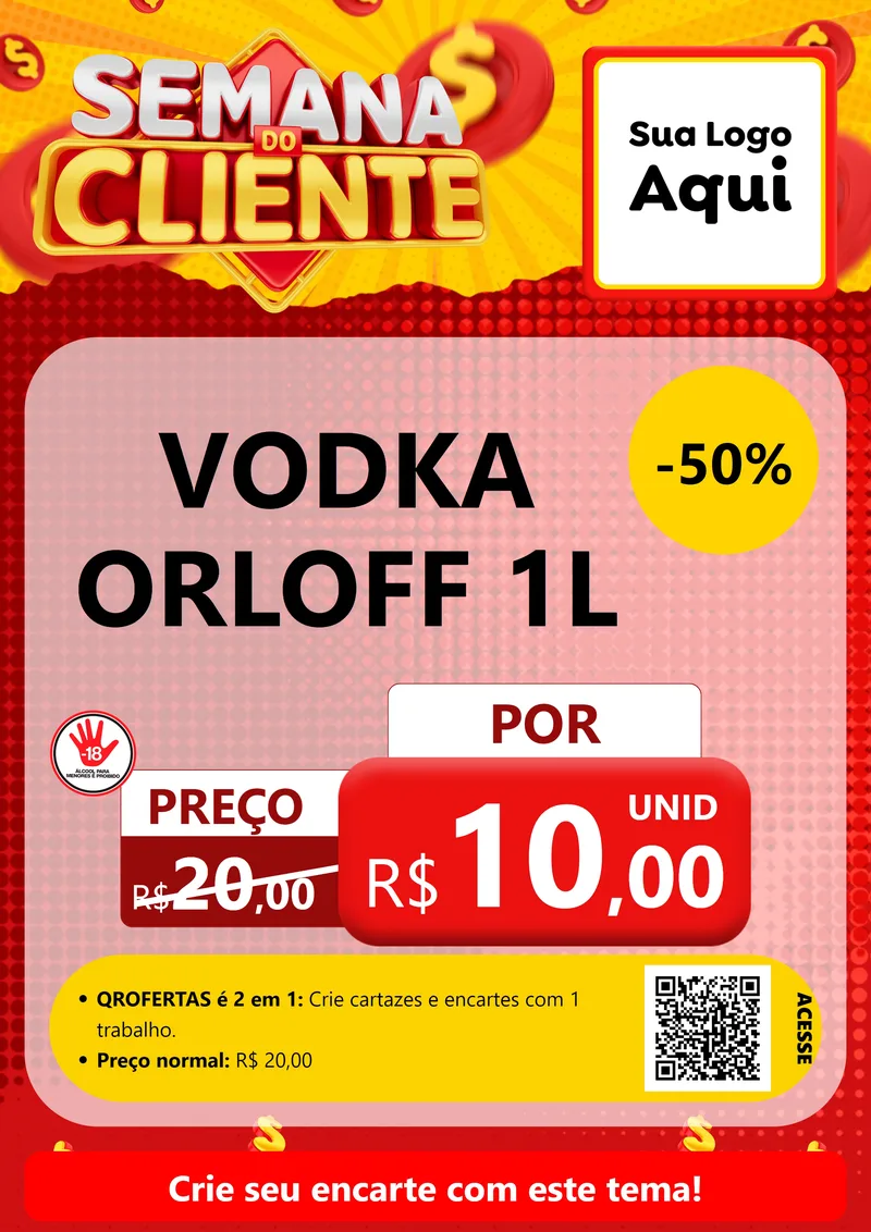 Modelo de Cartaz para Cartaz A4 Vertical com o tema Semana do Cliente para Distribuidora de bebidas