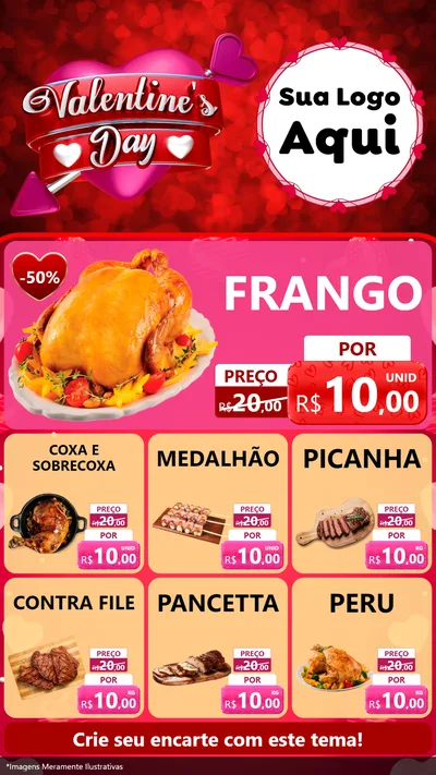 Modelo de Rede Social para Stories com o tema Valentine's Day para Assados