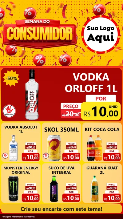 Modelo de Rede Social para Stories com o tema Semana do Consumidor para Distribuidora de bebidas