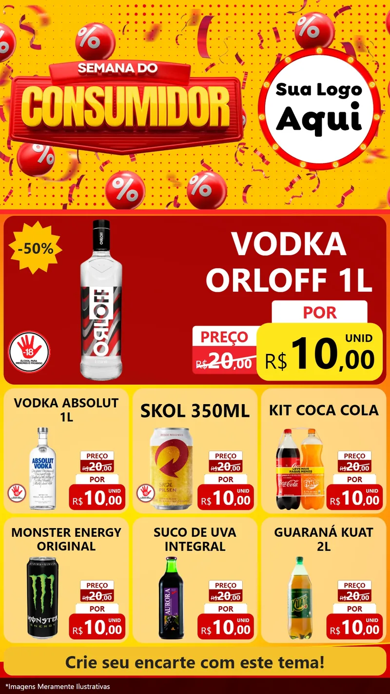 Modelo de Rede Social para Stories com o tema Semana do Consumidor para Distribuidora de bebidas