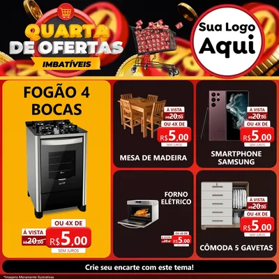 Modelo de Rede Social para Feed Facebook com o tema Quarta de Ofertas Imbatíveis para Móveis e Eletro