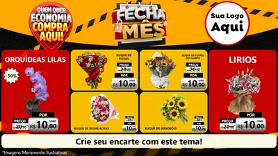 Modelo de TV para TV Horizontal com o tema Fecha Mês para Floricultura e jardim