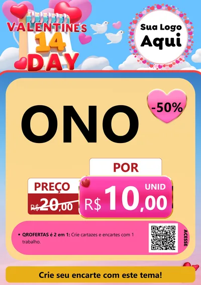 Modelo de Cartaz para Cartaz A4 Vertical com o tema Valentine's Day para Óticas