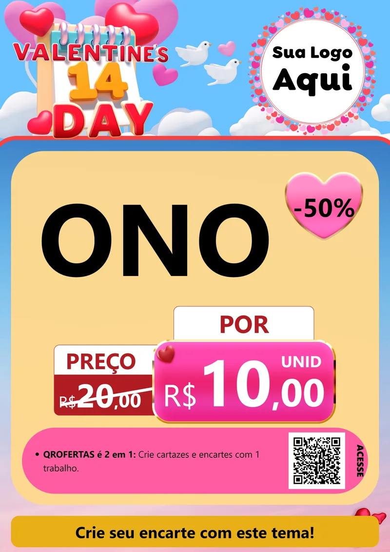 Modelo de Cartaz para Cartaz A4 Vertical com o tema Valentine's Day para Óticas