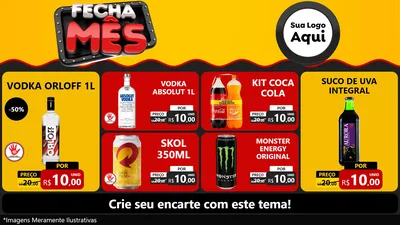 Modelo de TV para TV Horizontal com o tema Fecha Mês para Distribuidora de bebidas