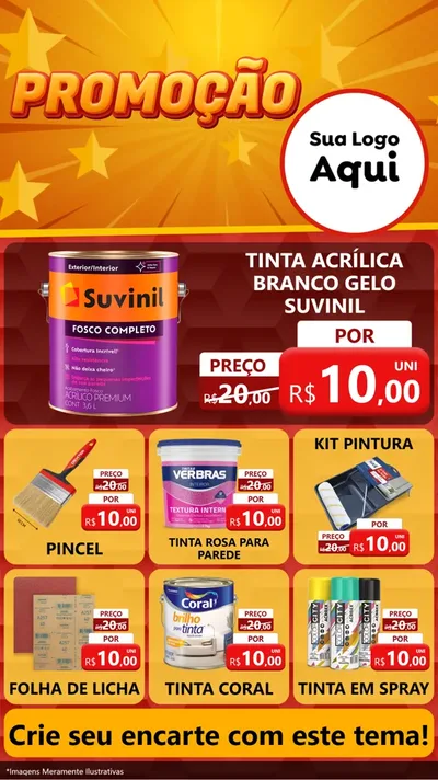 Modelo de Rede Social para Stories com o tema Promoção para Tintas e Ferramentas