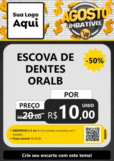Modelo de Cartaz para Cartaz A4 Vertical com o tema Agosto imbatível para Higiene Pessoal